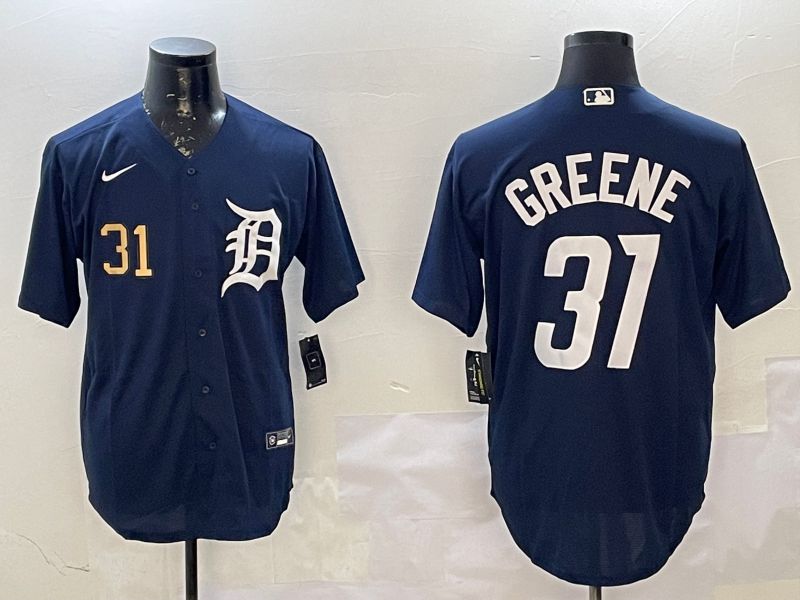 Men Detroit Tigers #31 Greene Drak Blue Game 2025 Nike MLB Jersey style 3